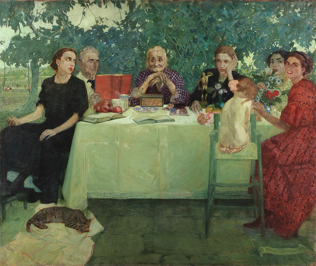 Felice Casorati, Persone, 1910, olio su tela. Collezione privata. Courtesy Enrico Gallerie d’arte, Milano