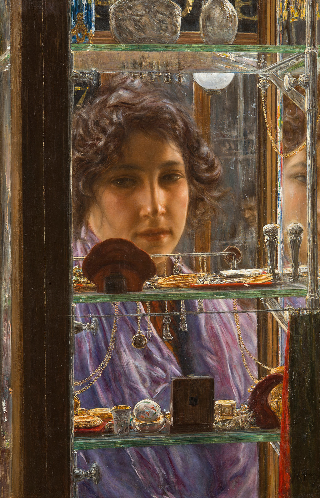 Vincenzo Migliaro, Seduzioni, 1906, olio su tela, 62 x 42 cm. Napoli, collezione privata