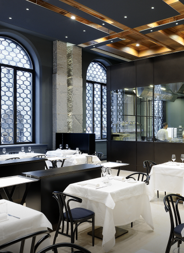Inside restaurant 