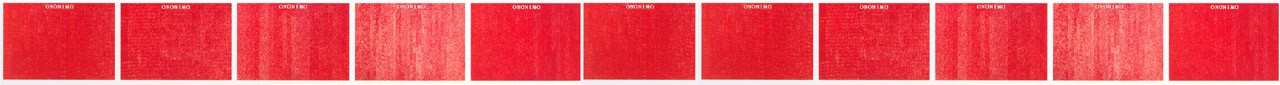 Alighiero Boetti (Torino 1940 - Roma 1994) Ononimo, 1973 penna a sfera rossa su cartoncino, 70 x 100 cm Collezione Luigi e Peppino Agrati