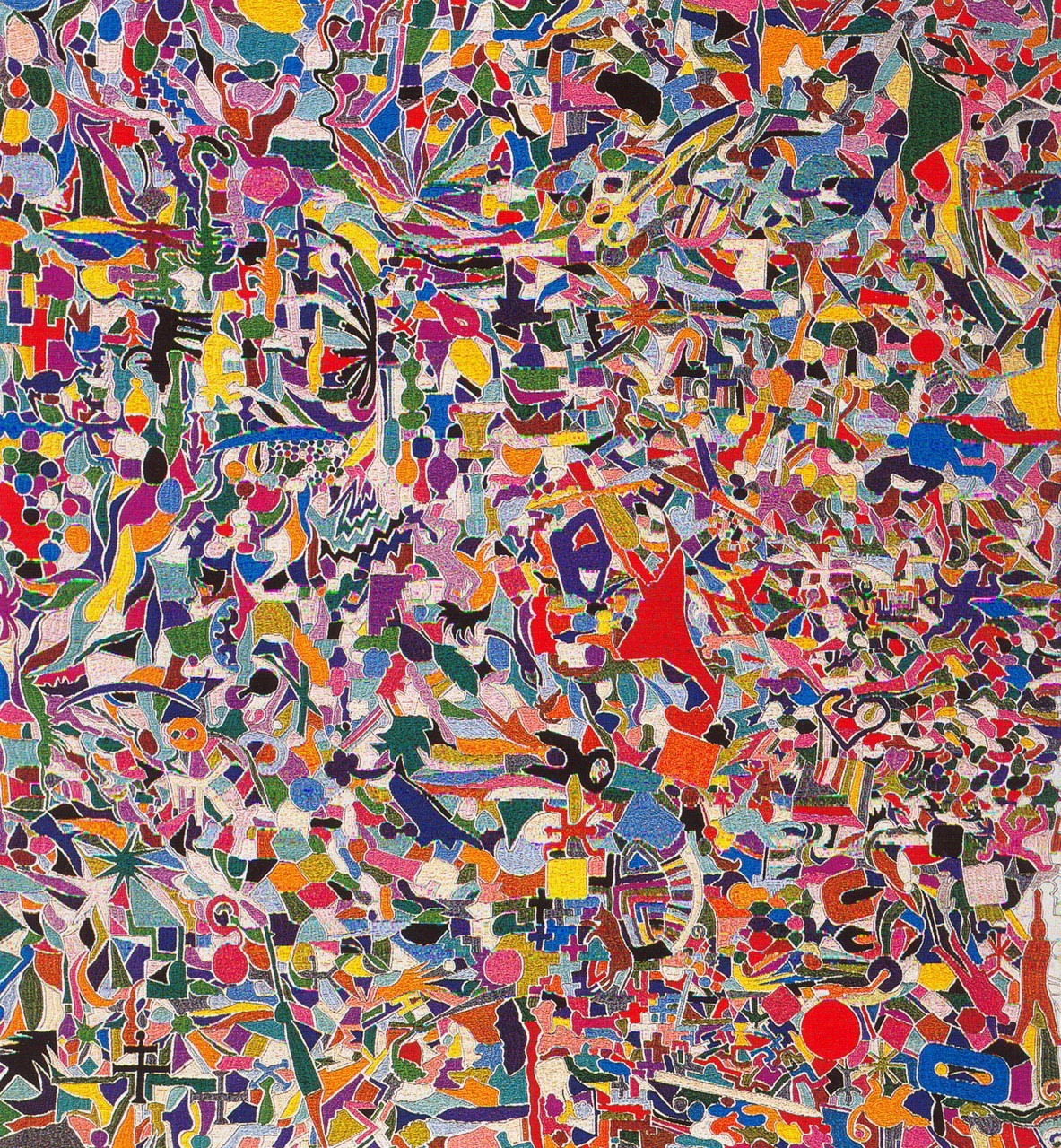 Alighiero Boetti (Torino 1940 - Roma 1994) Pack, 1979 ricamo su tela di lino, 106 x 97 cm Collezione Luigi e Peppino Agrati