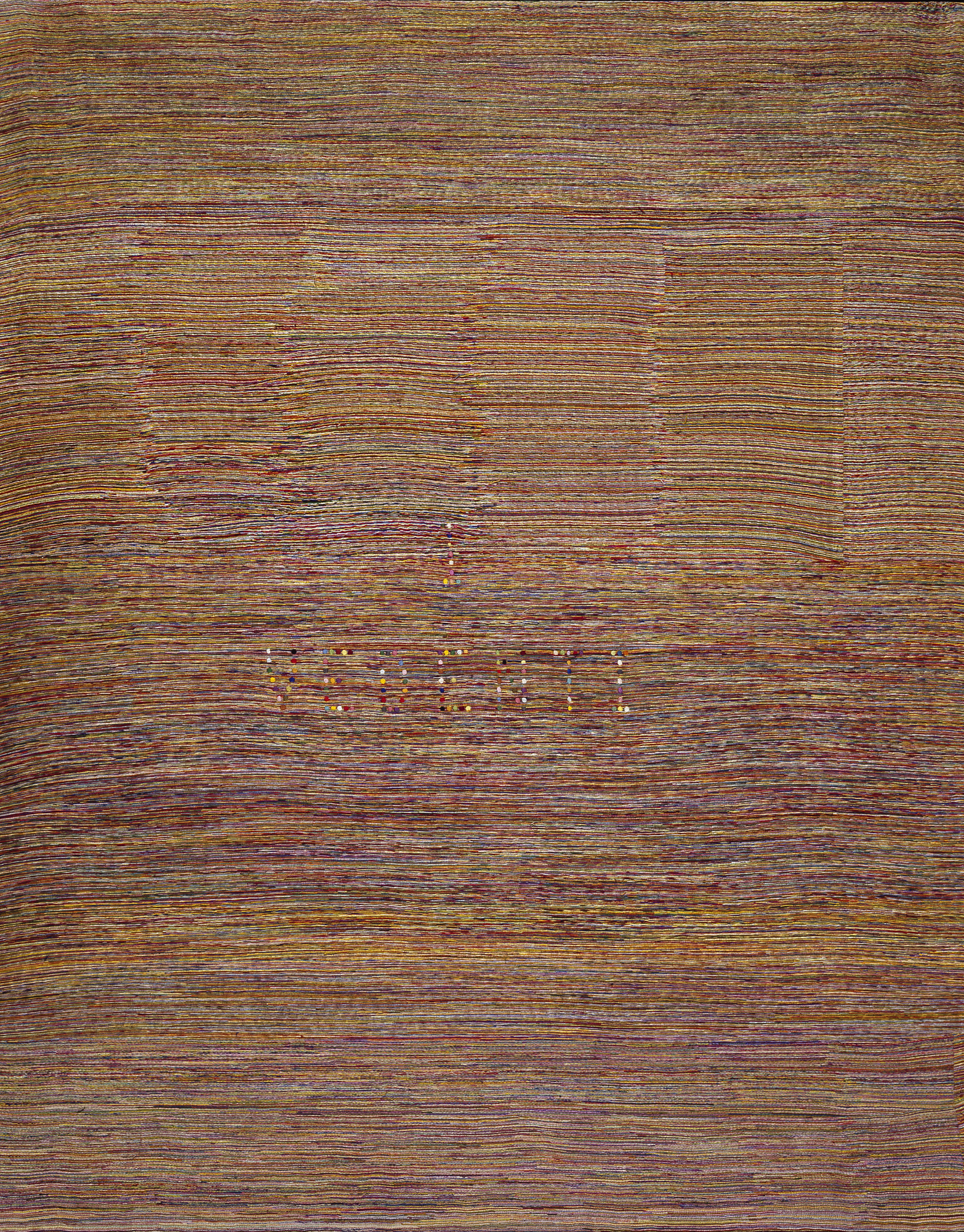 Alighiero Boetti (Torino 1940 - Roma 1994) I vedenti 1972-1973 ricamo su tela di lino, 166 x 133 cm Collezione Luigi e Peppino Agrati