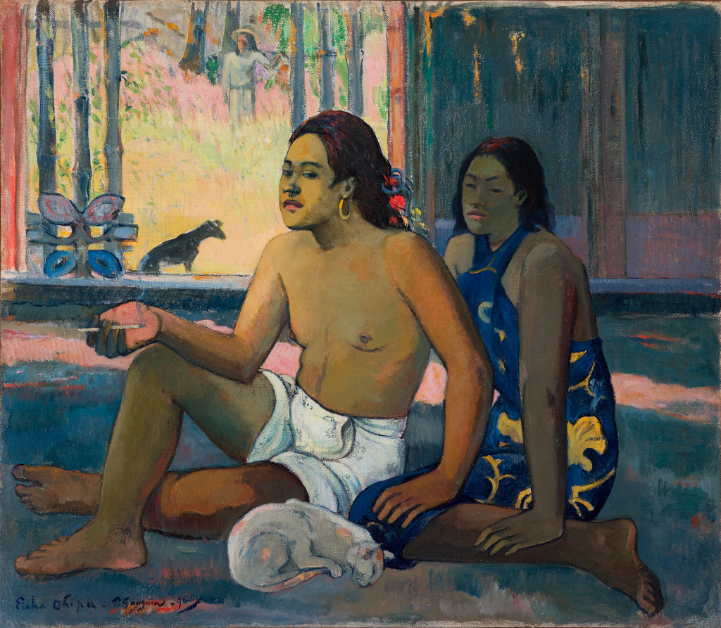 Paul Gauguin (Parigi, 1848 – Hiva Oa, 1903), Eiaha ohipa (Non fanno nulla. Tahitiani in una stanza), 1896, olio su tela, 65х75 cm.© Museo Statale di Belle Arti Puškin, Mosca