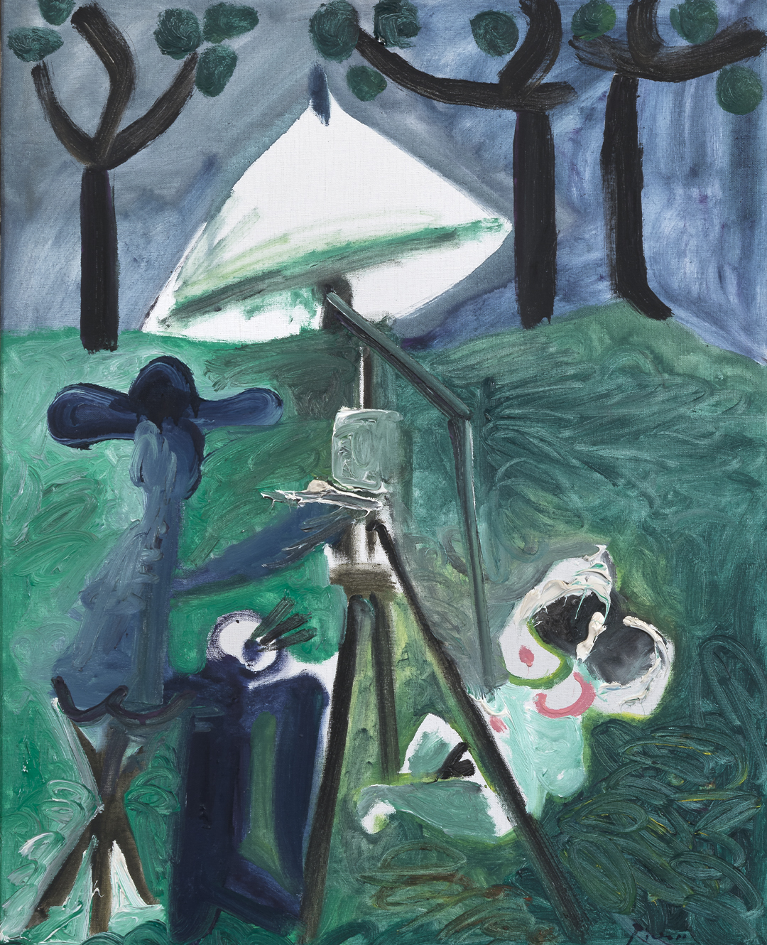 Le peintre et son modèle en plein air, Pablo Picasso