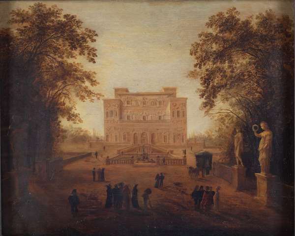 Abraham von Cuylenborch, Veduta di Villa Borghese, 1636 circa, olio su tavola, © Galleria Borghese / foto Mauro Coen