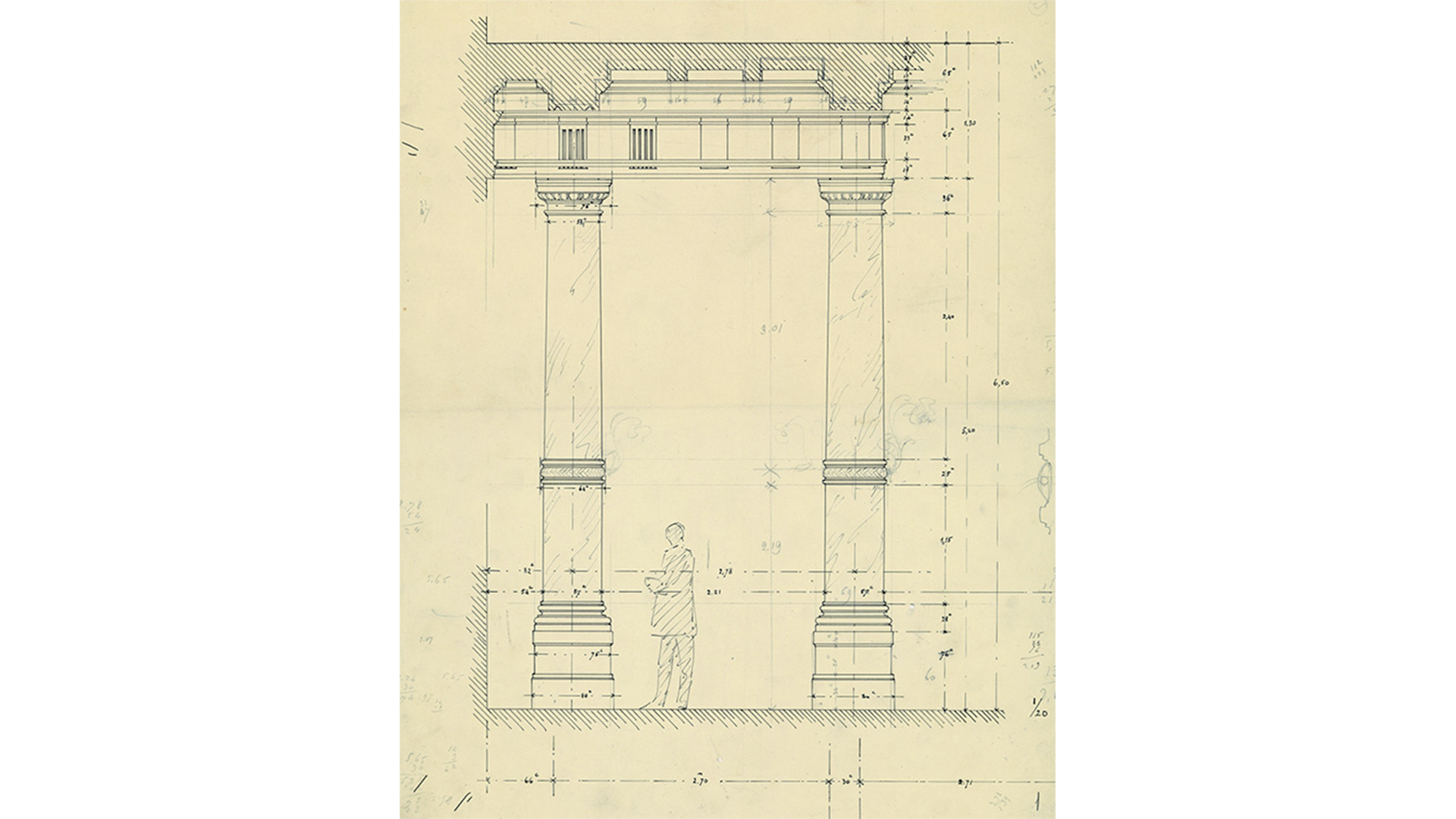 Disegno progetto palazzo Beltrami