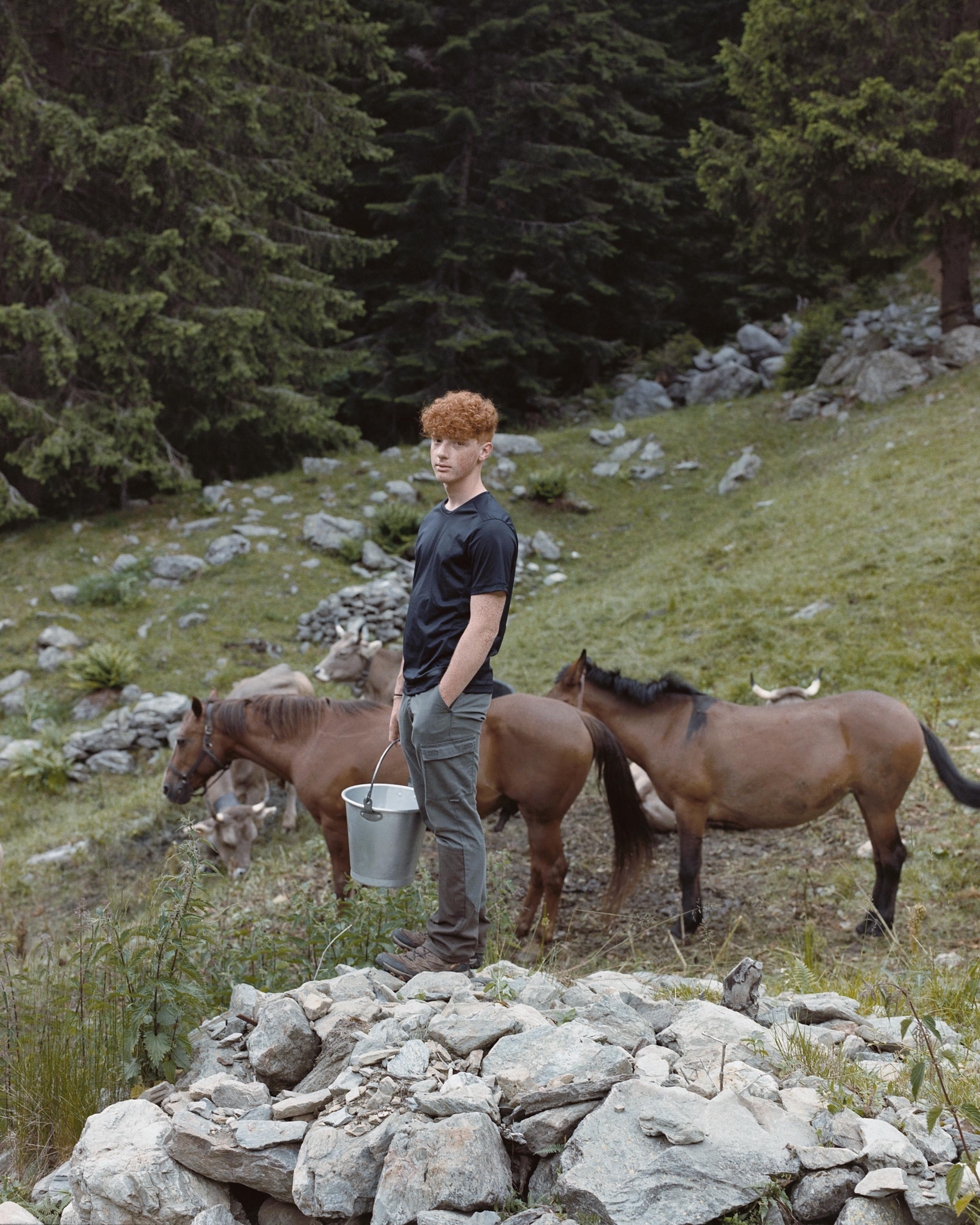Credit:Arianna Arcara/Cesura/Gallerie d’Italia - Intesa Sanpaolo.  Fauna senz’acqua  Italia, Mezzoldo. Davide in alpeggio. 2023.