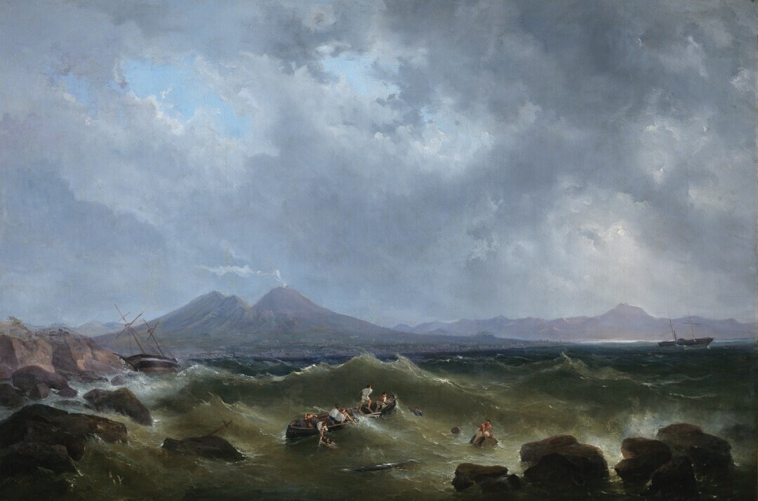 Tempesta nel golfo di Napoli con naufragio (Bufera vicina)