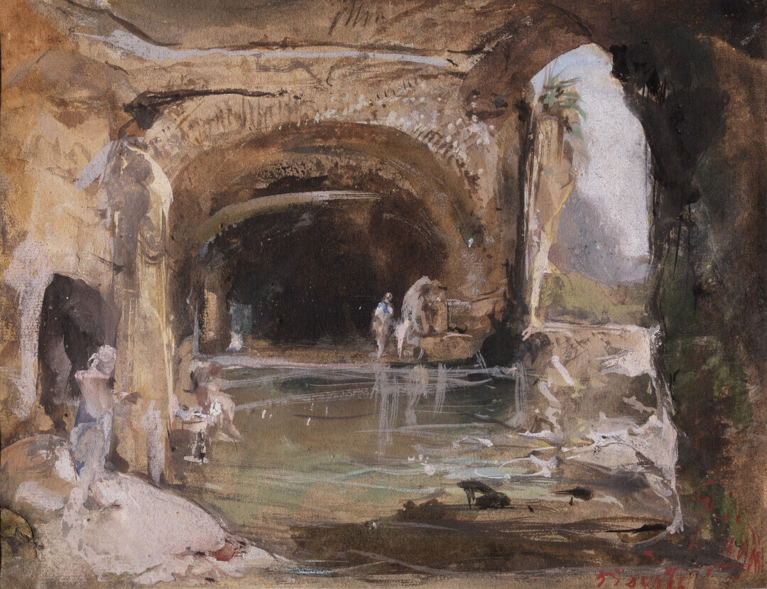 Grotta con bagnanti