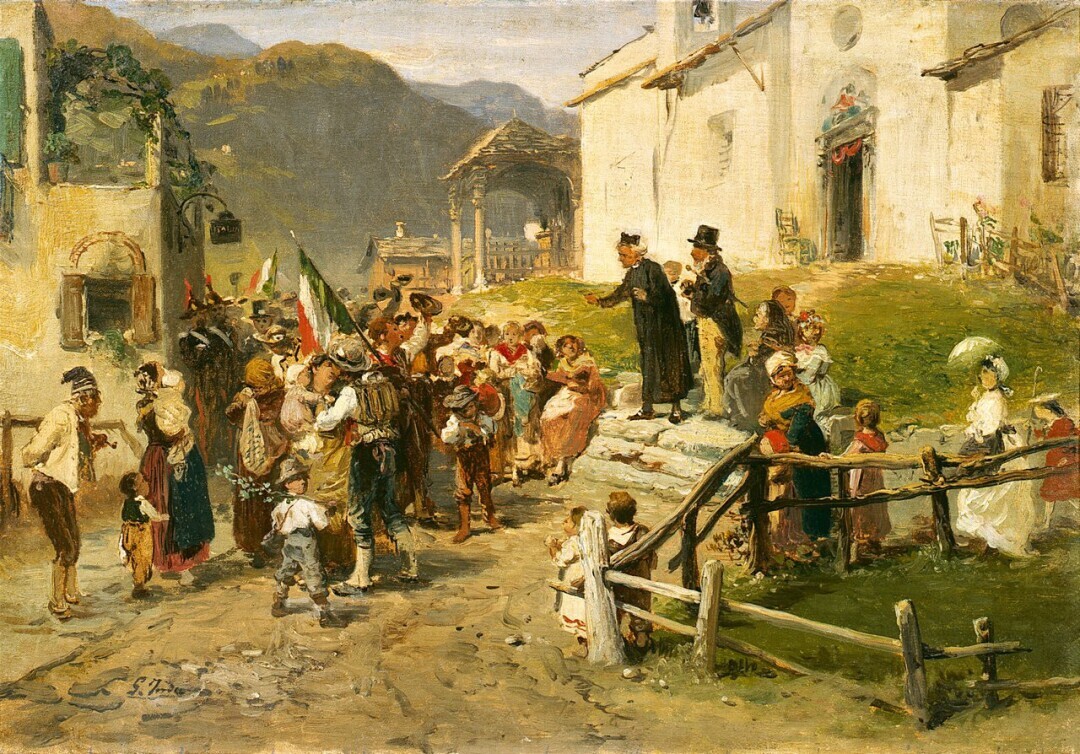 La partenza dei volontari nel 1866