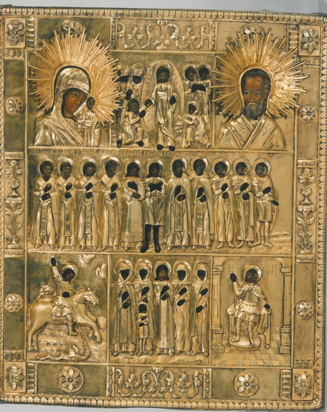 Rivestimento dell'icona "Icona "a tre file" con la croce inscritta"