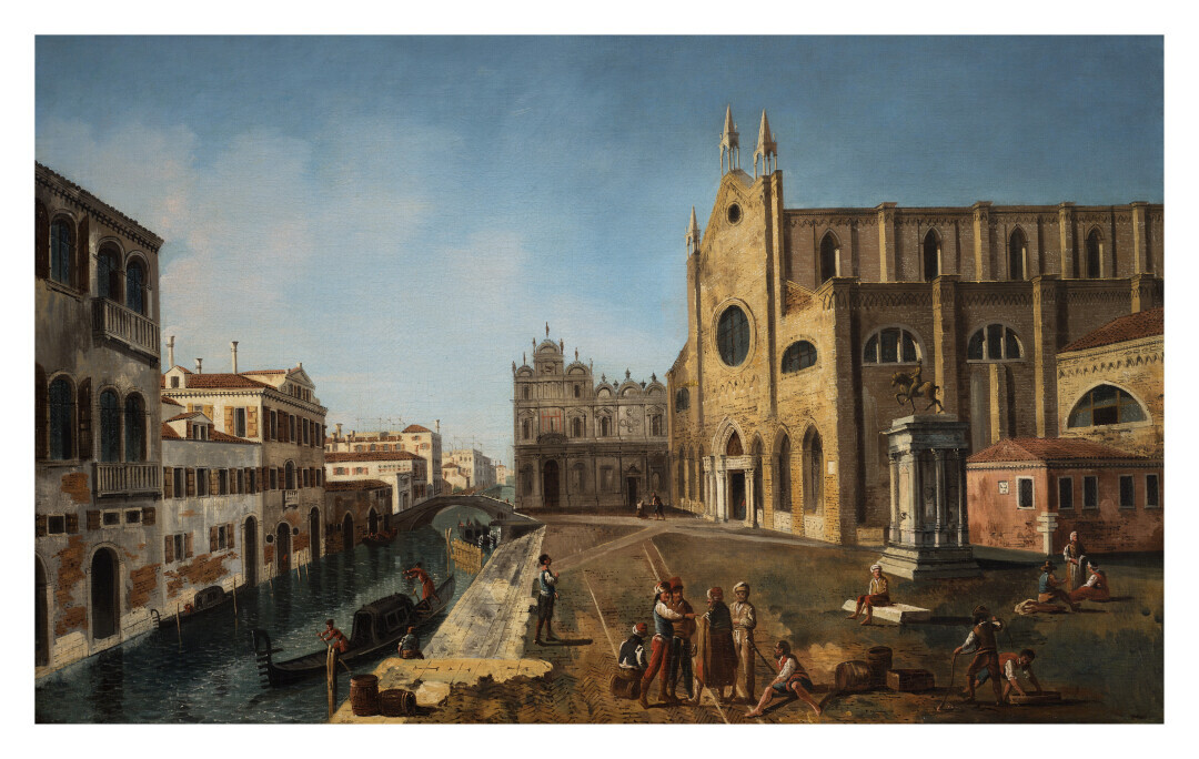 Veduta del campo dei Santi Giovanni e Paolo con la Scuola Grande di San Marco