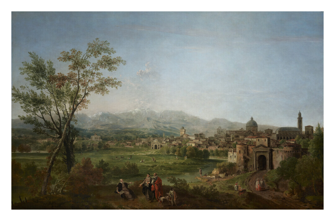 Veduta ideale di Vicenza con celebrazione allegorica di Andrea Palladio