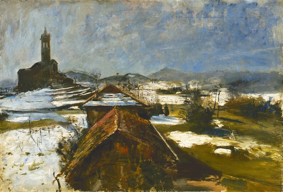 Villaggio sotto la neve