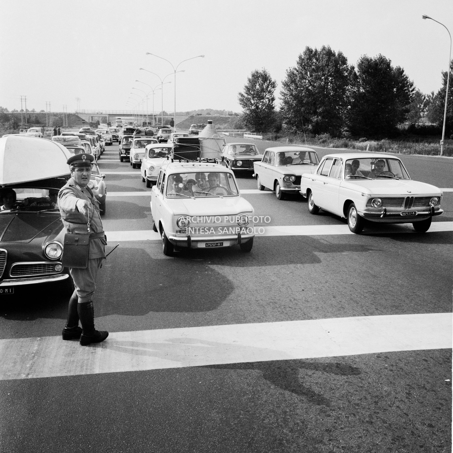 Summer holiday exodus on the Autostrada del Sole