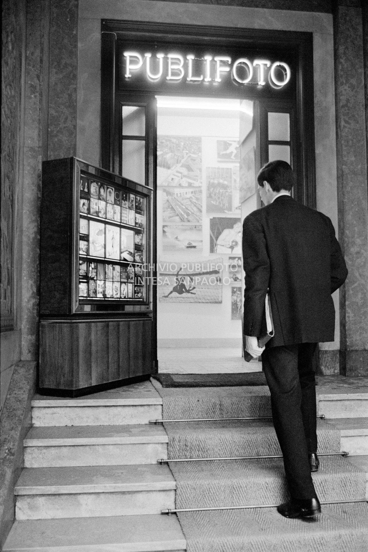 Entrance to Publifoto agency in Milan