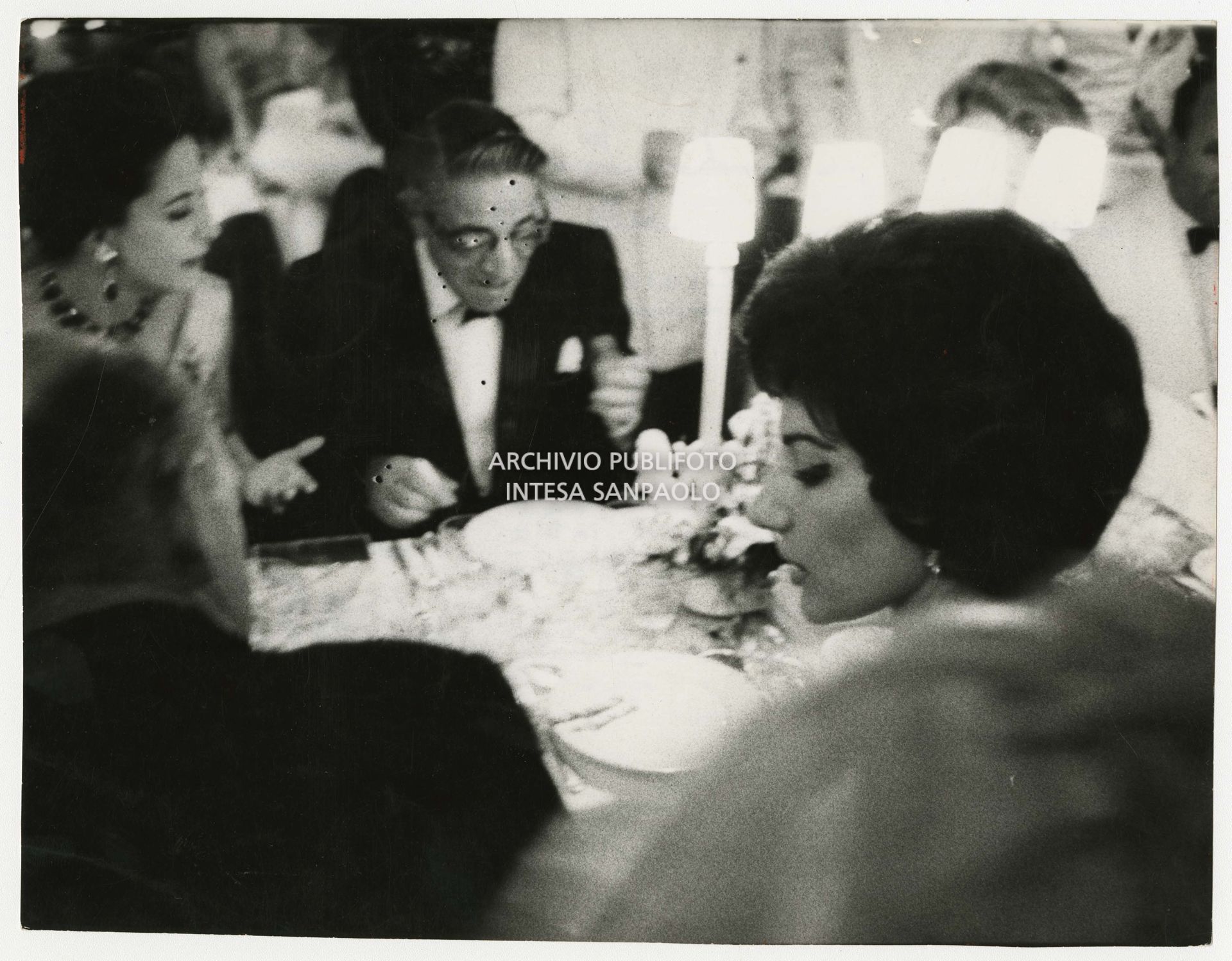 Maria Callas and Aristotele Onassis at the Monaco Red Cross Grand Gala at the Sporting d'Eté in Monte Carlo