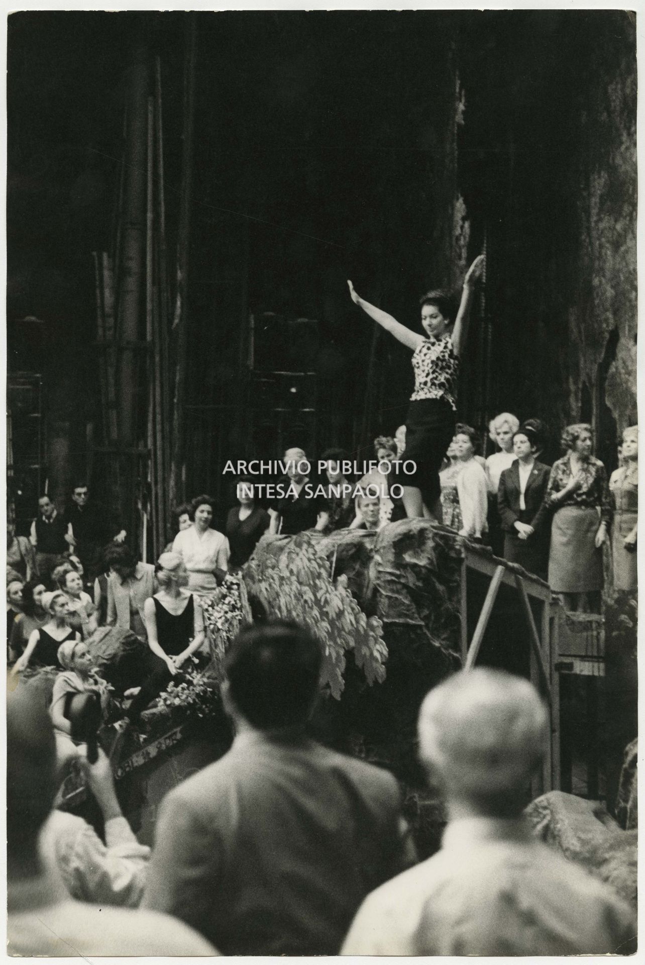 Maria Callas at the rehearsal of Vincenzo Bellini's Norma directed by Franco Zeffirelli at the Opéra in Paris