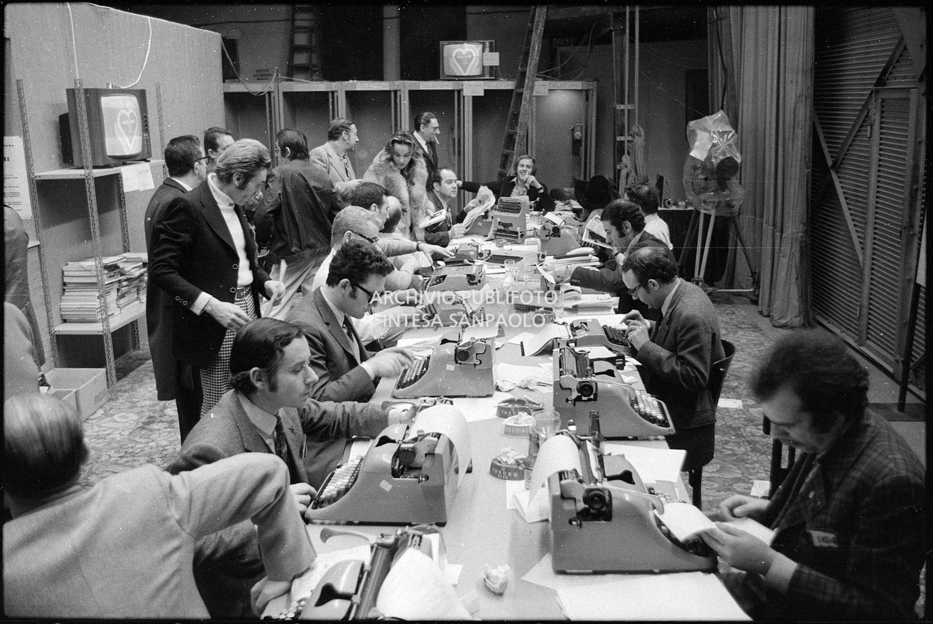 The Press Room at the 21st Sanremo Festival, 1971