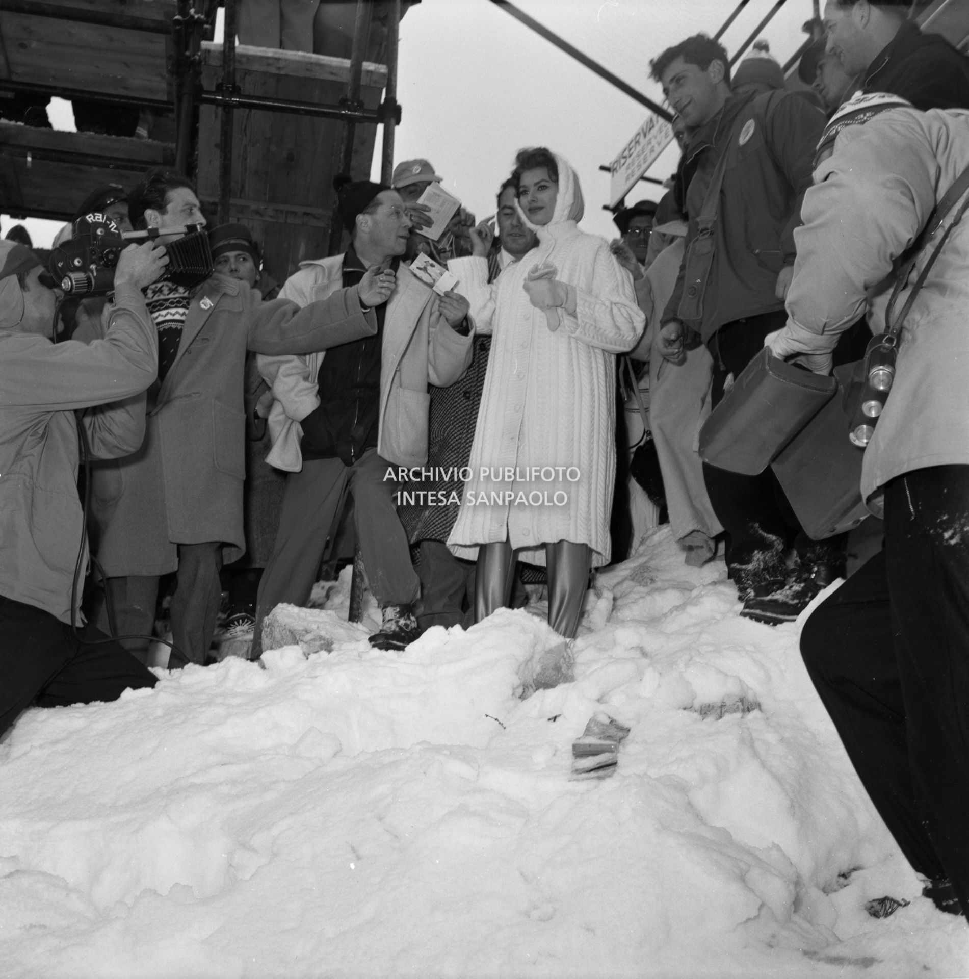 Sophia Loren in Cortina d'Ampezzo during the 7th Winter Olympic Games
