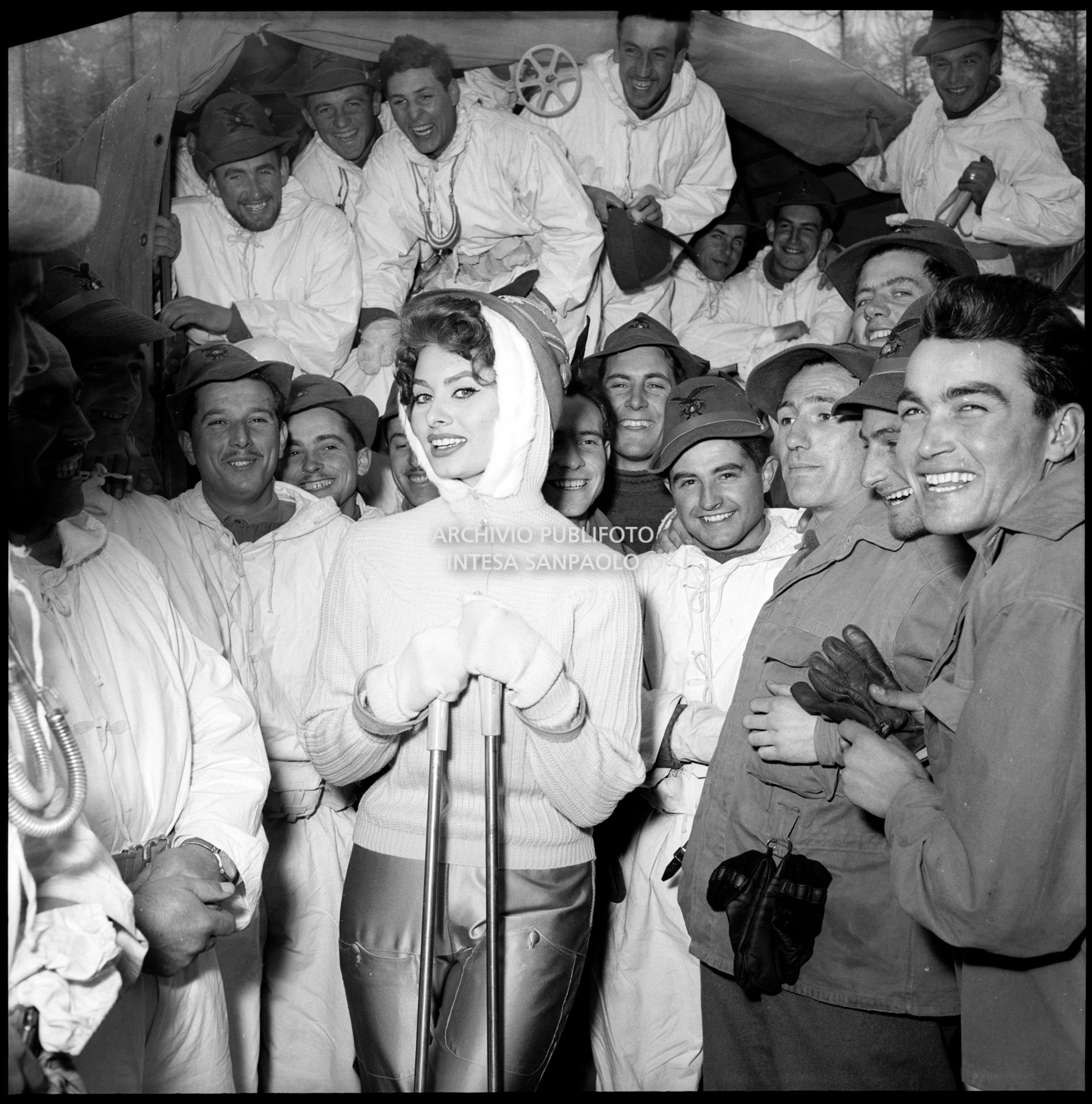 Sophia Loren in Cortina d'Ampezzo during the 7th Winter Olympic Games