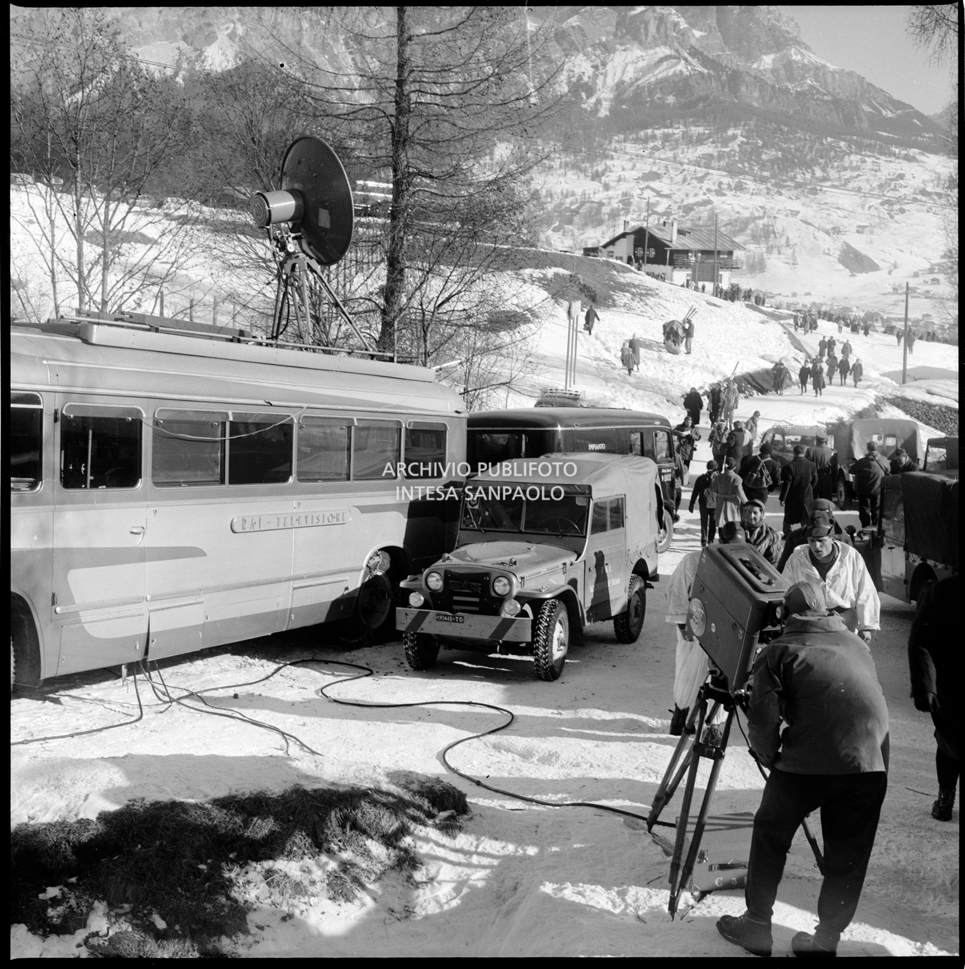RAI vehicles and equipment for shooting the 7th Winter Olympic Games