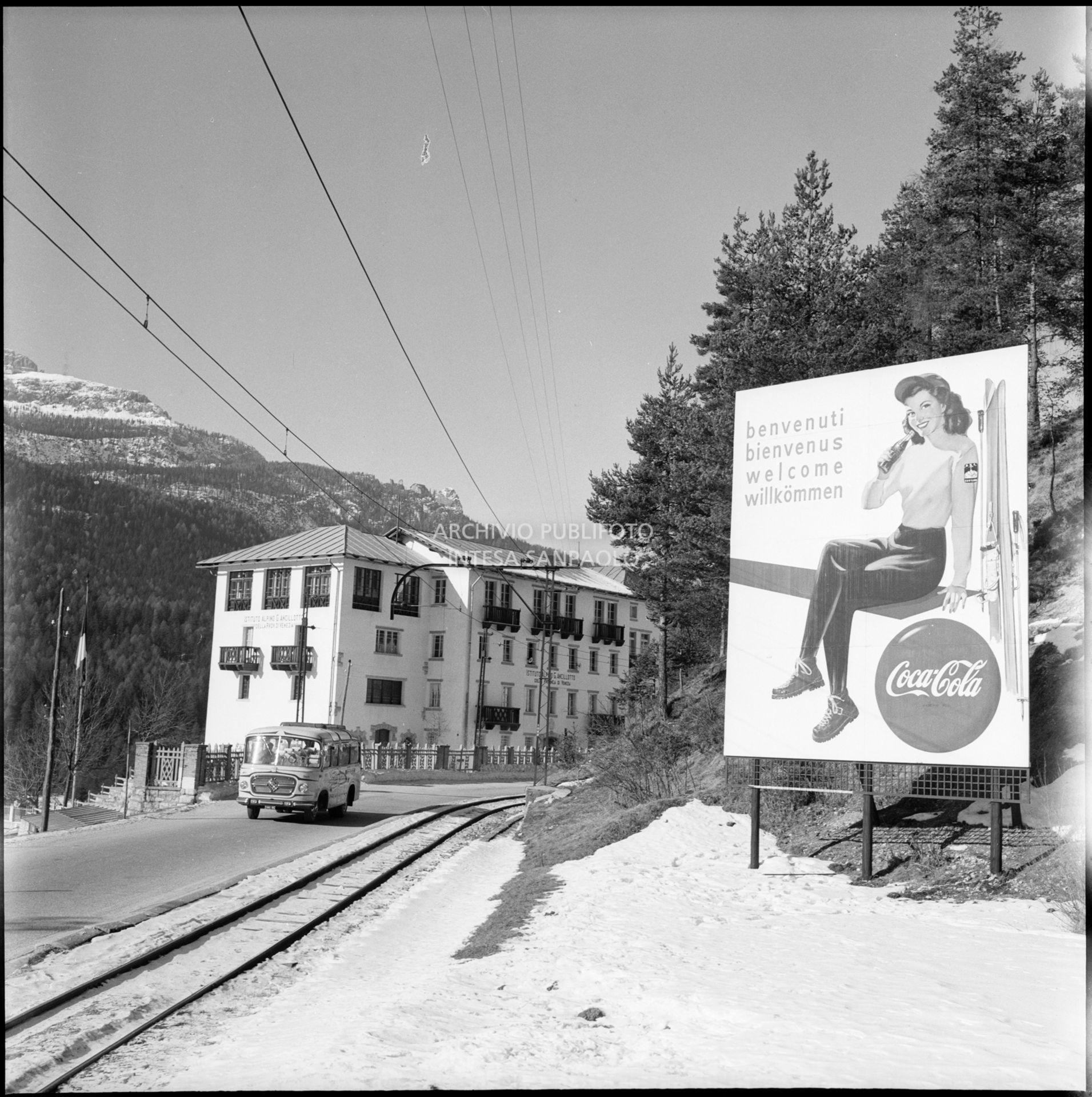 Coca-Cola billboards near Cortina d'Ampezzo