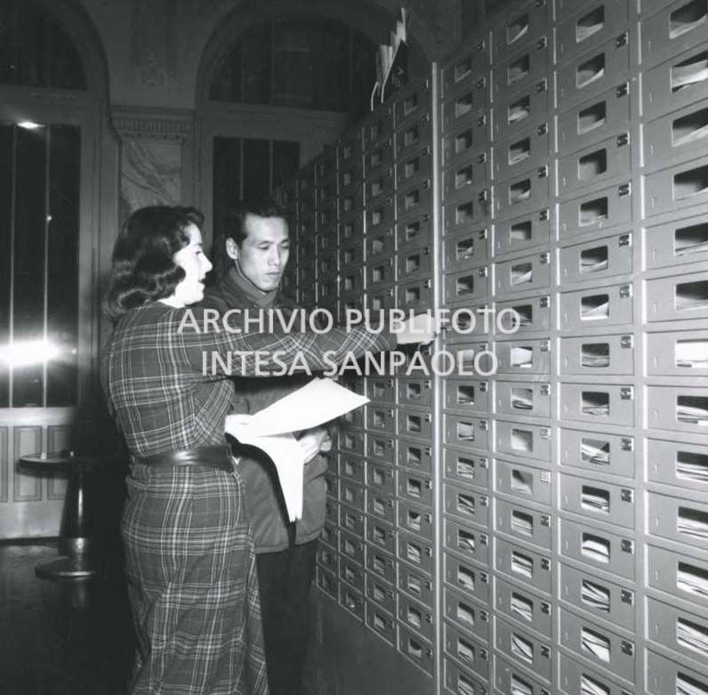 The pigeonholes at the Savoia Hotel, where every journalist receives the complete daily collection of official notifications from the Olympic Committee,