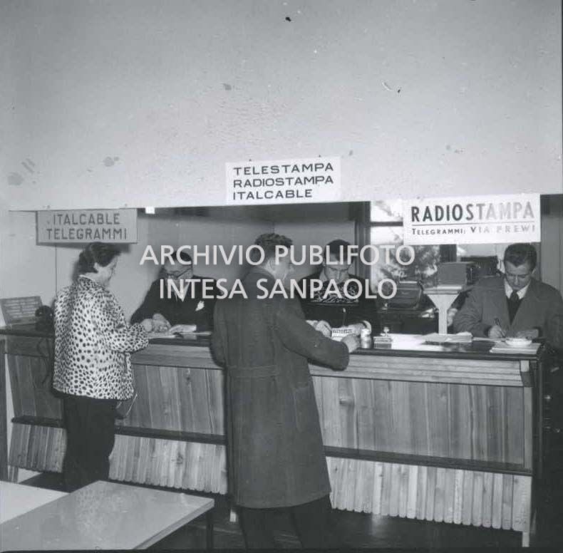 The television news, telegram and radio news services at the disposal of journalists at the Press Centre based at the Savoia Hotel