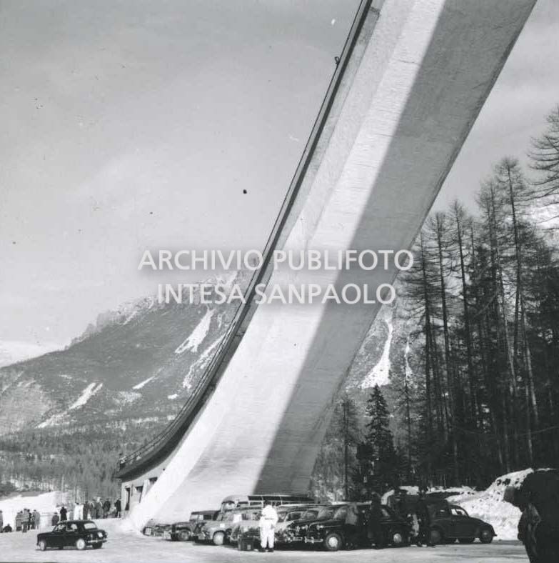 The base of the Trampolino Italia ski jump