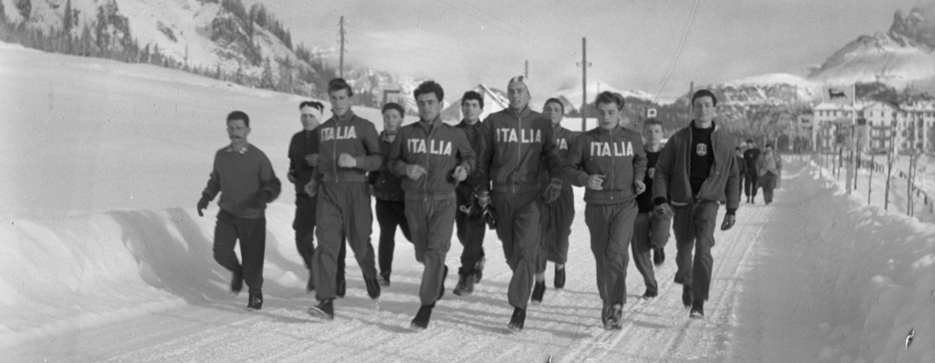 Atleti italiani in allenamento, 15 gennaio 1956 Fotografia di Franco Gremignani - Publifoto CSAC, Università di Parma