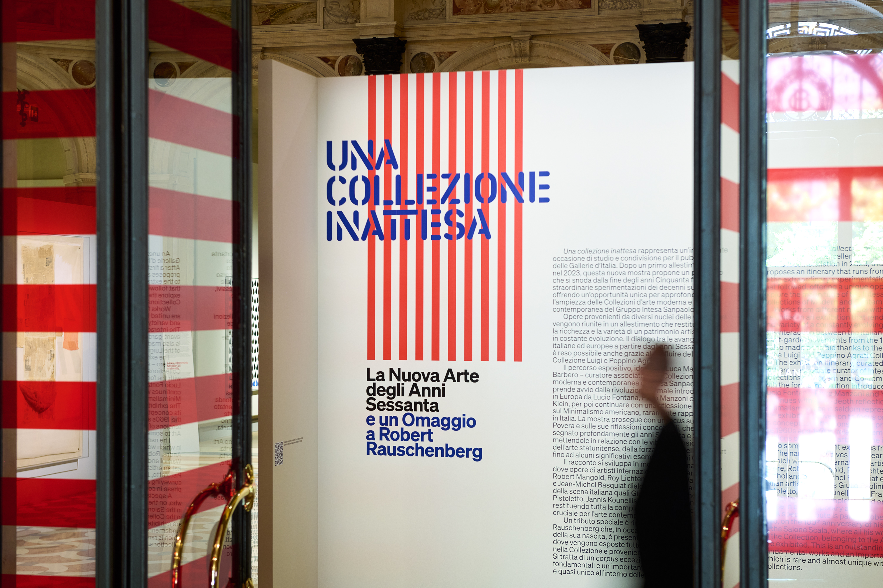 Exhibition logo "UNA COLLEZIONE INATTESA. La Nuova Arte degli Anni Sessanta e un Omaggio a Robert Rauschenberg" 