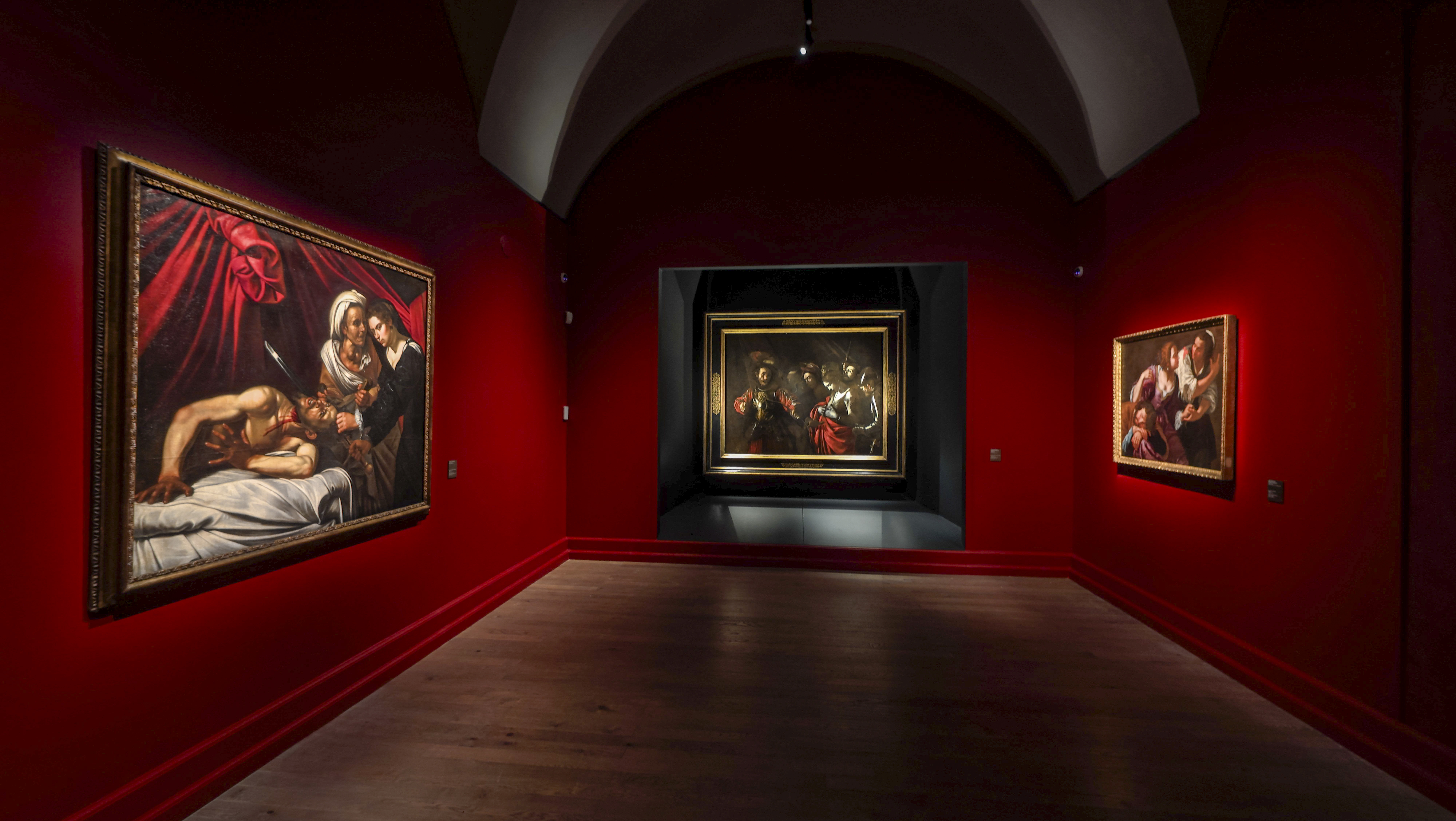 Sala con opera  "Martirio di sant'Orsola" di Caravaggio