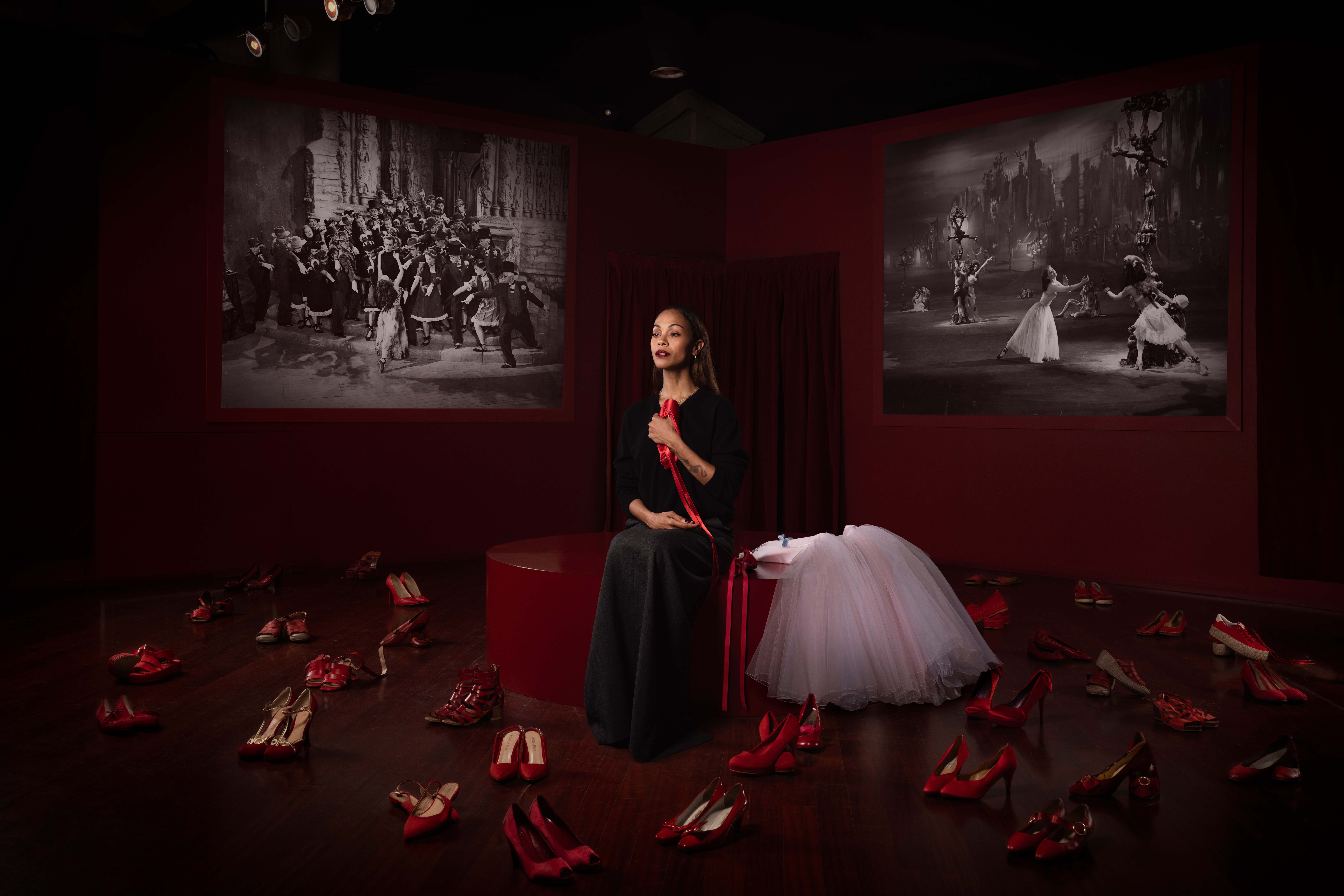 MAI PIÙ SCARPETTE ROSSE Zoe Saldana rievoca il celebre film Scarpette rosse 2 dicembre 2024 fotografie di Riccardo Ghilardi per il Museo Nazionale del Cinema